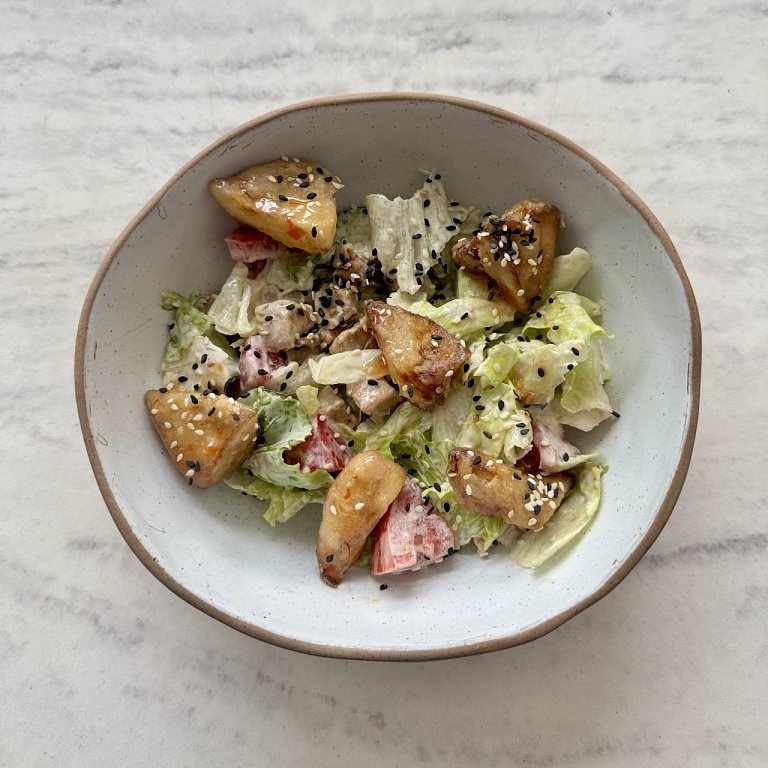 Л Салат баклажанами темпура